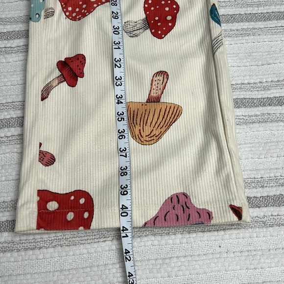 Cider Corduroy High Waist Mushroom Picket Wide Leg Trousers Pants Size M Cream - Picture 6 of 8